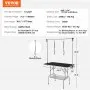 VEVOR Pet Grooming Table Two Arms with Clamp, 117cm Dog Grooming Station, Foldable Pets Grooming Stand for Medium and Small Dogs, Free Two No Sit Haunch Holder with Grooming Loop, Bearing 149.7kg