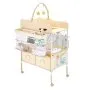 VEVOR Baby Changing Table, Foldable Diaper Change Station with 2 Fabric Drawers, Side Basket & Hanging Rod, Adjustable Height Portable Changing Table with Lockable Wheels & 2 Star Toys, Light Beige