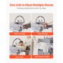 VEVOR Baby Changing Table, Foldable Diaper Change Station with 2 Fabric Drawers, Side Basket & Hanging Rod, Adjustable Height Portable Changing Table with Lockable Wheels & 2 Star Toys, Light Gray