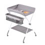 VEVOR Baby Changing Table, Foldable Diaper Change Station with Side Basket, Adjustable Height Portable Changing Table with Lockable Wheels, Multi-Functional Storage Organizer Nursery, Light Gray
