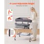 Foldable Baby Changing Diaper Station with Side Basket & Wheels Dark Gray