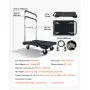 VEVOR Foldable Push Cart Dolly, 149.69 kg Capacity, Folding Platform Truck with Swivel Wheels, Moving Platform Hand Truck Flatbed Cart, Adjustable Push Handle, for Easy Storage, 680 x 495 x 115 mm