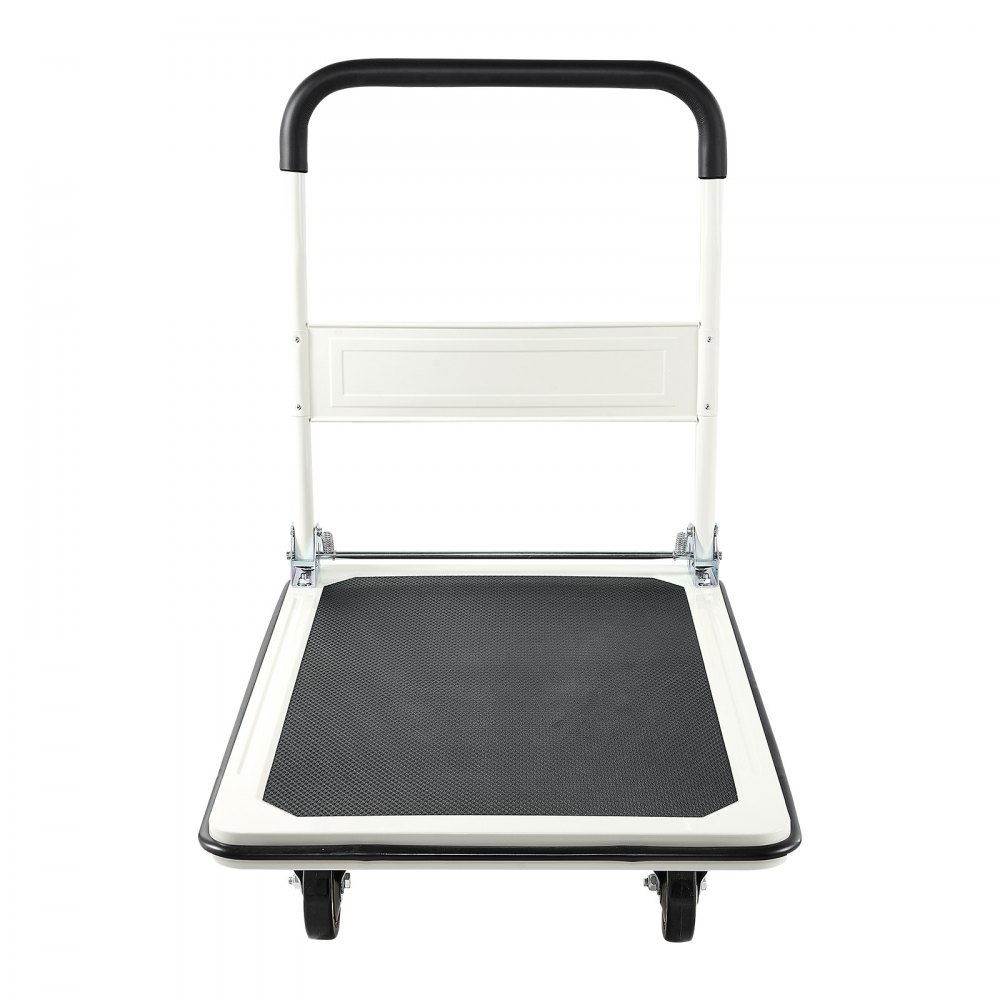 VEVOR Foldable Push Cart Dolly, 660 lbs Load Capacity, Folding Platform Truck with Swivel Wheels, Moving Platform Hand Truck Flatbed Cart, Space Saving Push Handle, for Easy Storage, 35.4 x 34.3 x 24 in