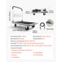 VEVOR Foldable Push Cart Dolly, 660 lbs Load Capacity, Folding Platform Truck with Swivel Wheels, Moving Platform Hand Truck Flatbed Cart, Space Saving Push Handle, for Easy Storage, 35.4 x 34.3 x 24 in