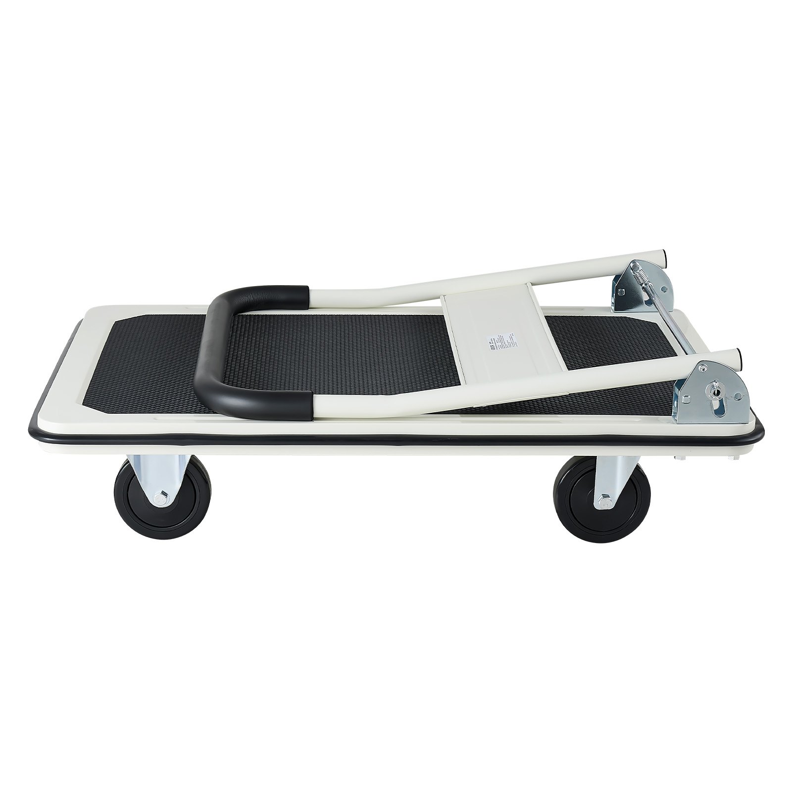VEVOR Foldable Push Cart Dolly, 660 lbs Load Capacity, Folding Platform Truck with Swivel Wheels, Moving Platform Hand Truck Flatbed Cart, Space Saving Push Handle, for Easy Storage, 35.4 x 34.3 x 24 in