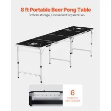 8' Portable Beer Pong Folding Tailgate Table Party Drinking Game Carrying Handle