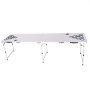 VEVOR 2.4 m Portable Beer Pong Table, Folding Tailgate Table, Cup Holes, Dry Erase Markers and Carrying Handles, Adjustable Height, Lightweight Table for Office, Tailgate Party & Camping, White