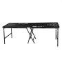 VEVOR Mesa de Beer Pong portátil de 2,4 metros, plegable y elevada de 91 cm, con asas de transporte y 6 pelotas de ping pong, ligera para oficina, fiestas, viajes y camping, color negro