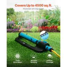 Oscillating Sprinkler Up to 4500 ft² Water Sprinkler with 20 Precision Nozzles