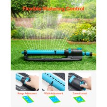 Oscillating Sprinkler Up to 4500 ft² Water Sprinkler with 18 Precision Nozzles