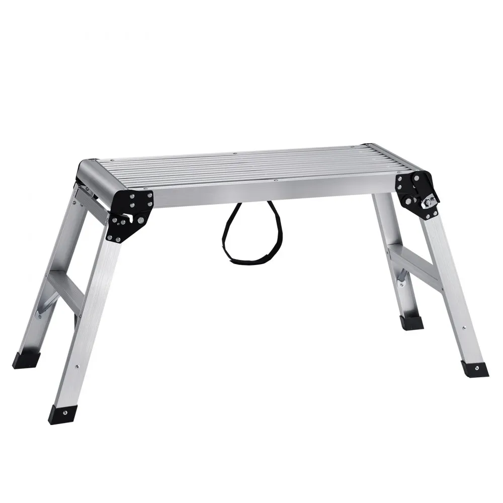 VEVOR Folding Work Platform, 330 lbs Load Capacity, Aluminum Drywall Stool Ladder, Heavy Duty Work Bench w/ Non-Slip Feet, Ideal for Washing Vehicles, Cleaning, Painting, Decorating