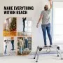 VEVOR Folding Work Platform, 330 lbs Load Capacity, Aluminum Drywall Stool Ladder, Heavy Duty Work Bench w/ Non-Slip Feet, Ideal for Washing Vehicles, Cleaning, Painting, Decorating