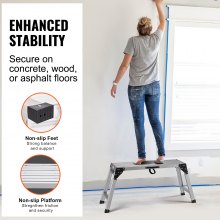 VEVOR Aluminum Folding Work Platform Non-slip Bench 330 lbs Adjustable Height
