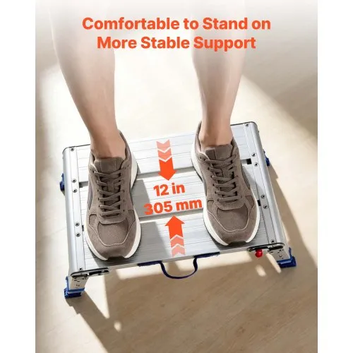 VEVOR Folding Work Platform – 35.8 X 12.2 Inch Aluminum Step Stool, 16.5 Inch Height, 500 Lbs Capacity – Heavy Duty Portable Ladder For Painting, Maintenance, Home Use