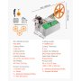 VEVOR Automatic Webbing Cutting Machine, Hot and Cold Ribbon Cutting Machine with Adjustable Temperature and LCD Display, Zipper Tapes Cutter for Nylon Webbing, Elastic Bands, Shoelaces