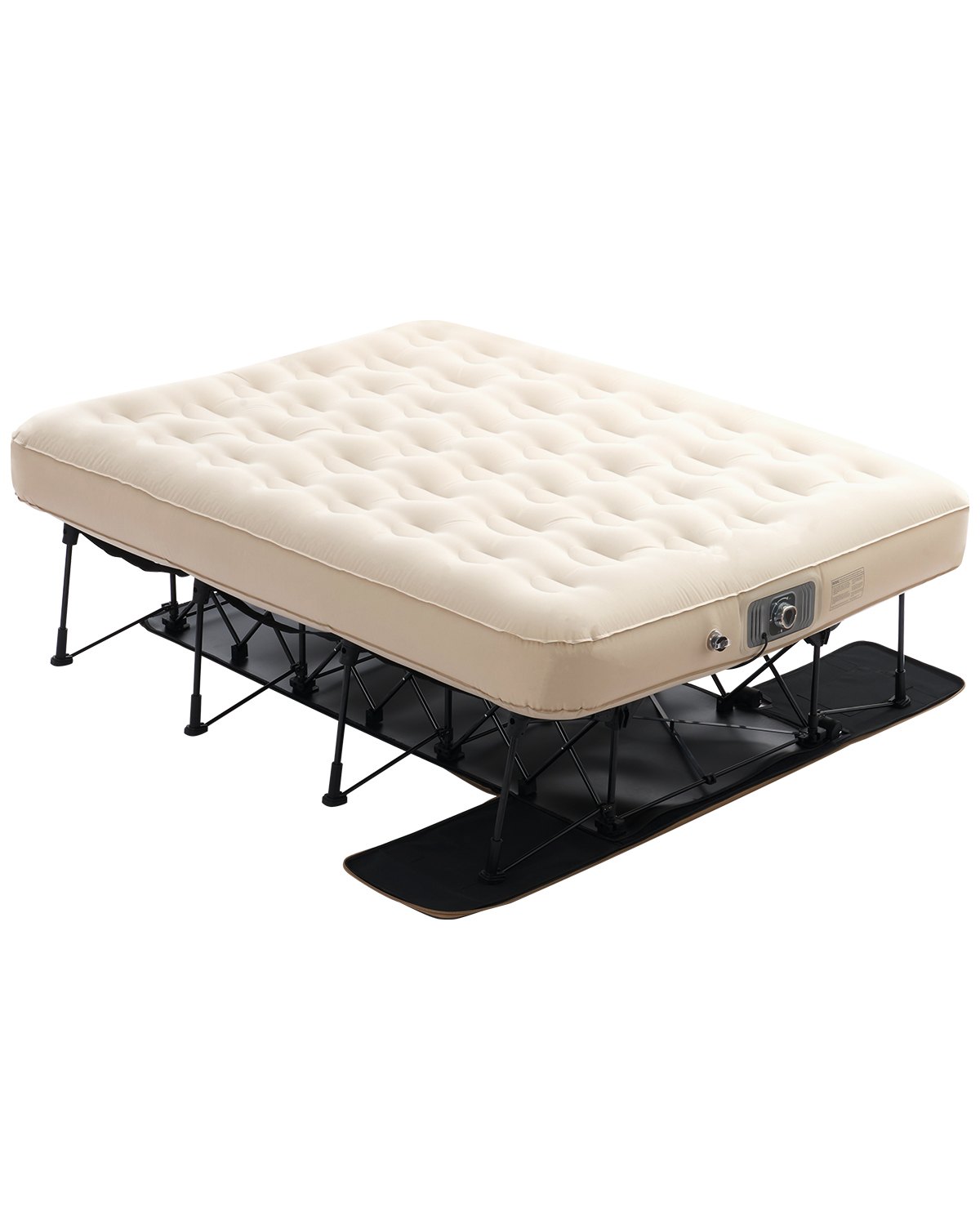 VEVOR Air Mattress with Frame, Inflatable 2 Person Camping Cot with Built-in Pump, Portable Folding Air Beds Supports 600 lbs, Blow Up Anywhere Bed for Guests Camping Travel Indoor & Outdoor Use