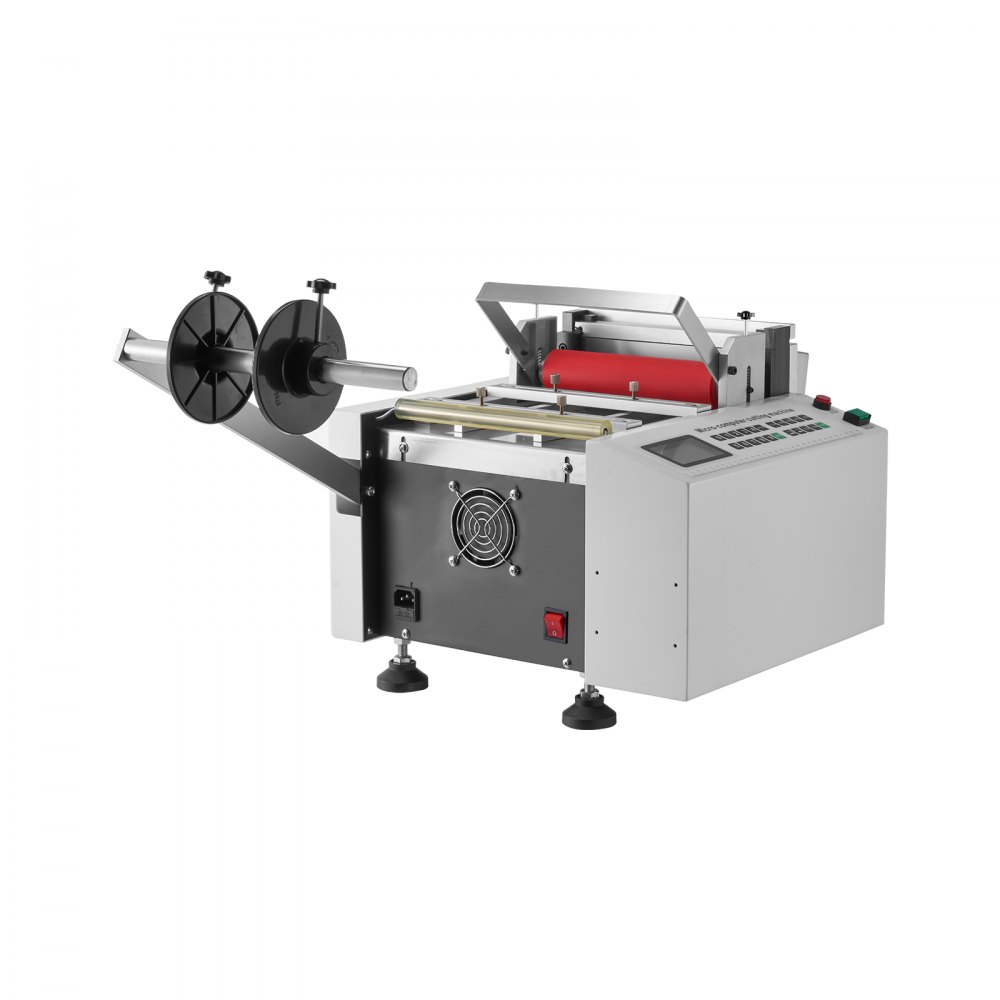 Cortadora automática de tubos termorretráctiles VEVOR, con ancho de corte de 1 mm a 180 mm y grosor de corte de 0,1 a 0,6 mm, ideal para tela no tejida, película de PVC, papel aislante y papel de aluminio.