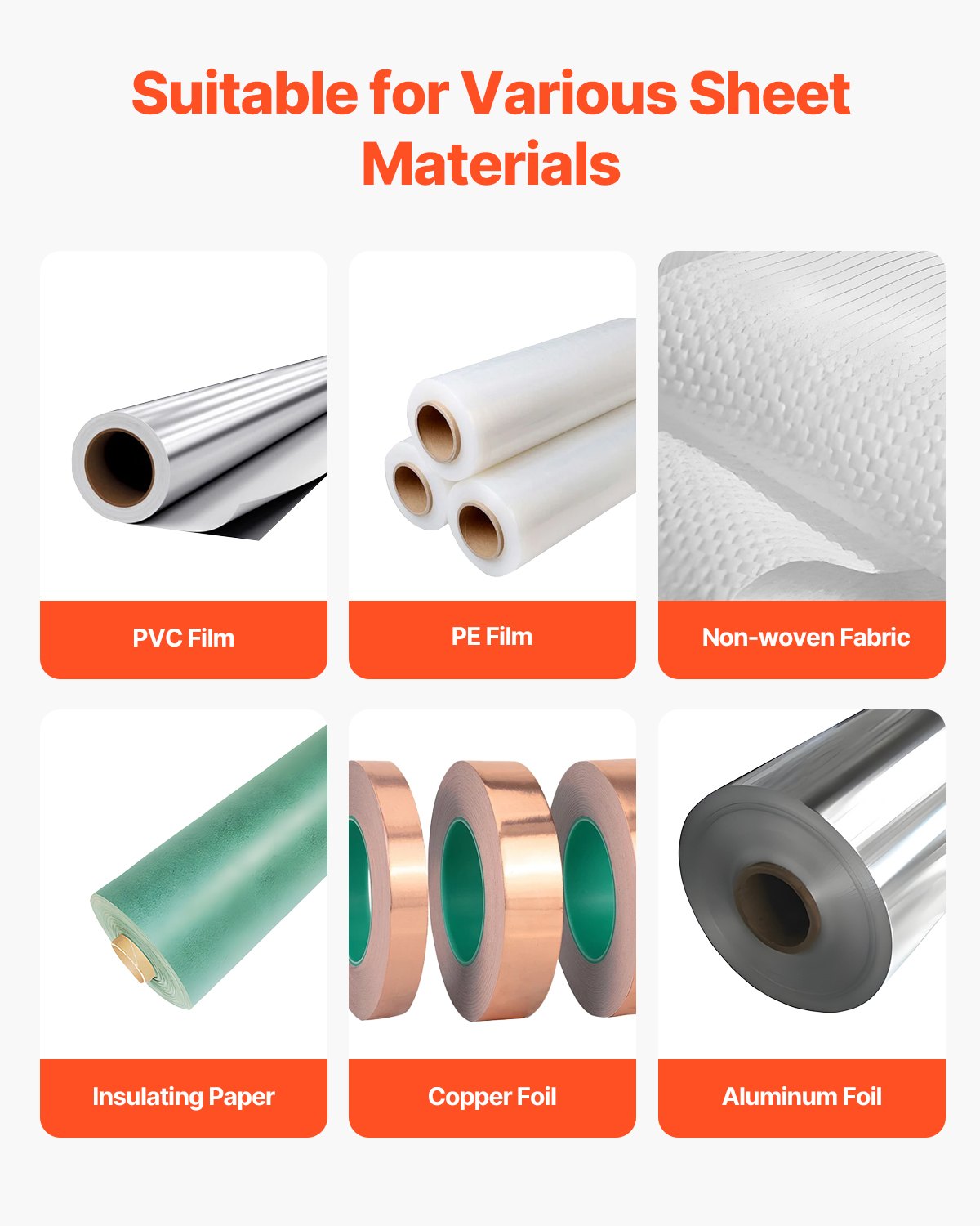 Cortadora automática de tubos termorretráctiles VEVOR, con ancho de corte de 1 mm a 180 mm y grosor de corte de 0,1 a 0,6 mm, ideal para tela no tejida, película de PVC, papel aislante y papel de aluminio.