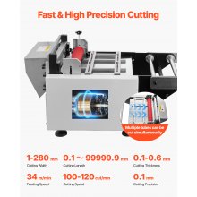 Automatic Pipe Cutting Machine 1-280mm Width for PVC Film Non-Woven Fabric