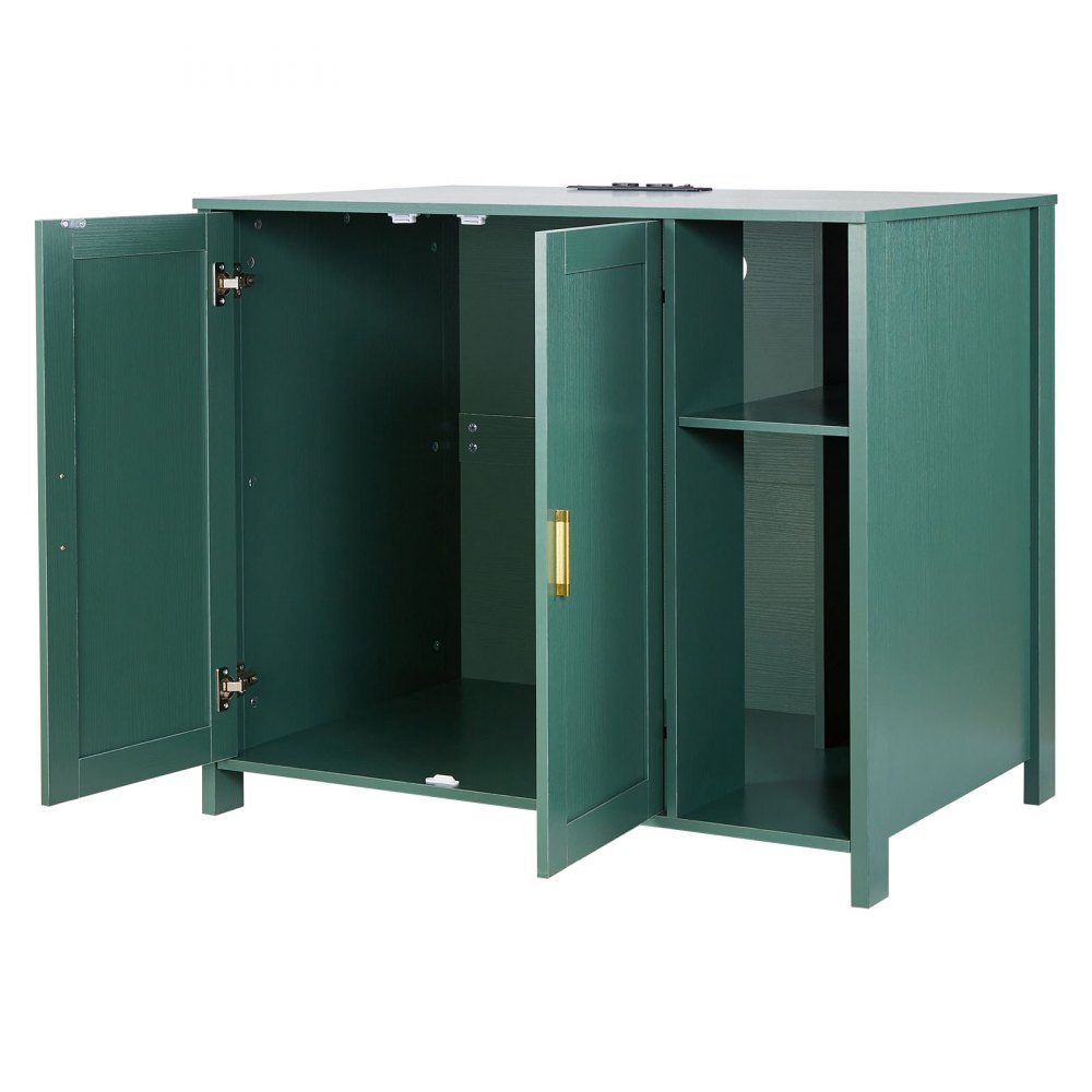 VEVOR Cat Enclosure, 41.3 in Self Cleaning Litter Box Cabinet, with Drawer & Detachable Divider, Automatic Litterbox Enclosure with Built-in Power Outlet, Fits Most Smart Litterboxes