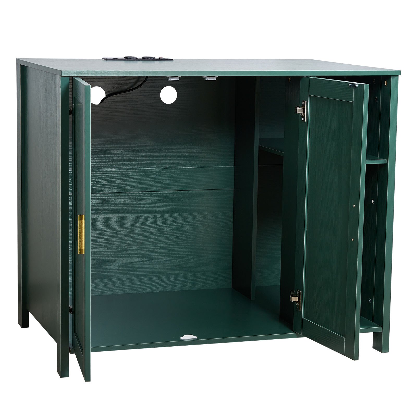 VEVOR Cat Enclosure, 41.3 in Self Cleaning Litter Box Cabinet, with Drawer & Detachable Divider, Automatic Litterbox Enclosure with Built-in Power Outlet, Fits Most Smart Litterboxes
