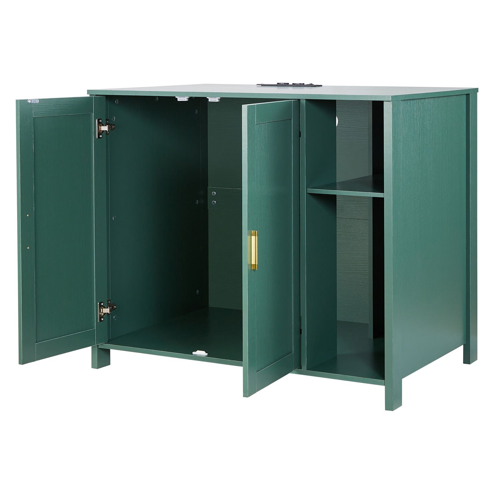 VEVOR Cat Enclosure, 41.3 in Self Cleaning Litter Box Cabinet, with Drawer & Detachable Divider, Automatic Litterbox Enclosure with Built-in Power Outlet, Fits Most Smart Litterboxes