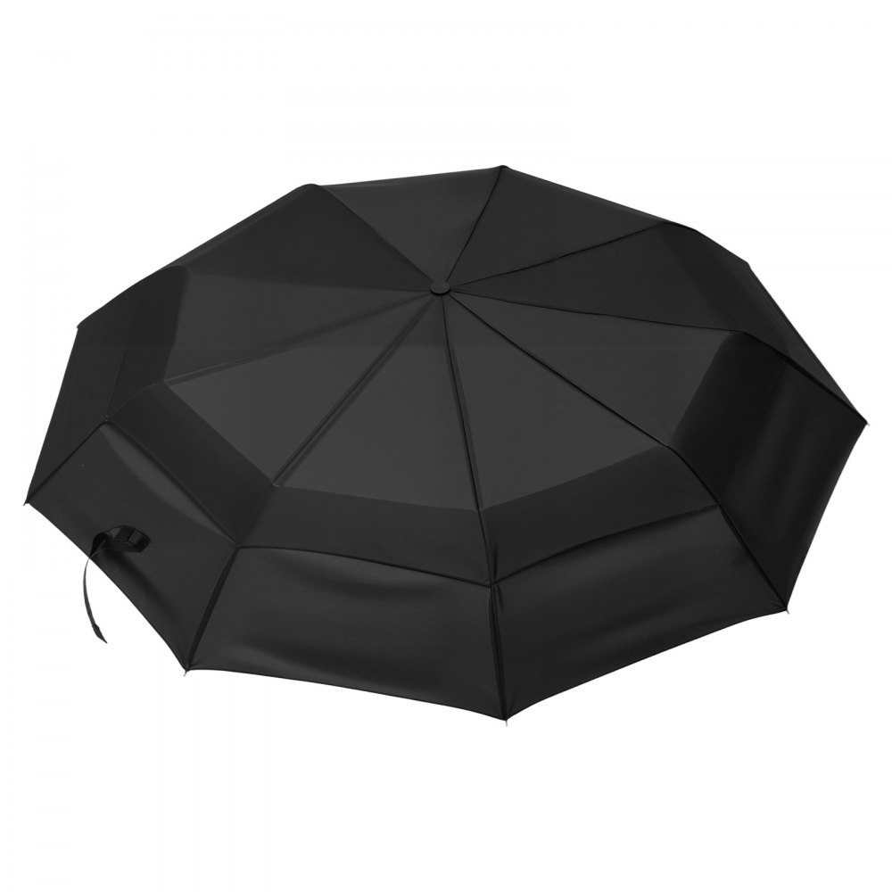 VEVOR Travel Umbrella, 42 in Portable Compact Umbrellas, Automatic Open-Close Umbrella,  Lightweight & Durable with Flexible Fiberglass Ribs, Windproof, Rainproof, and Sun-Blocking Canopy (Black)