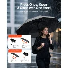 Travel Umbrella Portable Compact Windproof Umbrellas 42 in for Rain & Sun