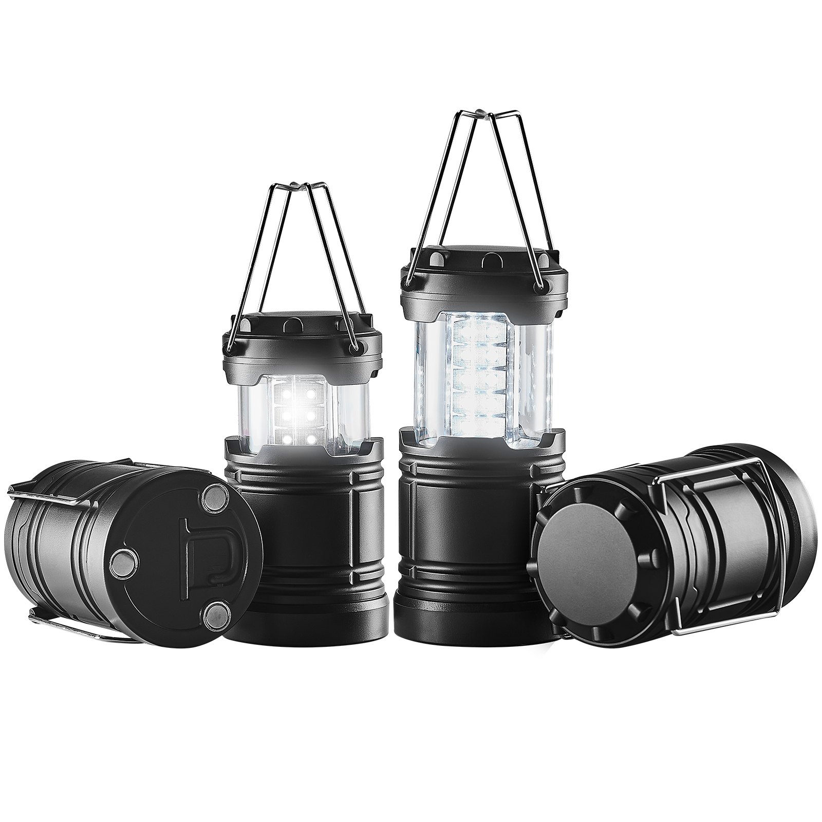 VEVOR LED campinglyktor Hopfällbara batteridrivna campingljus set om 4