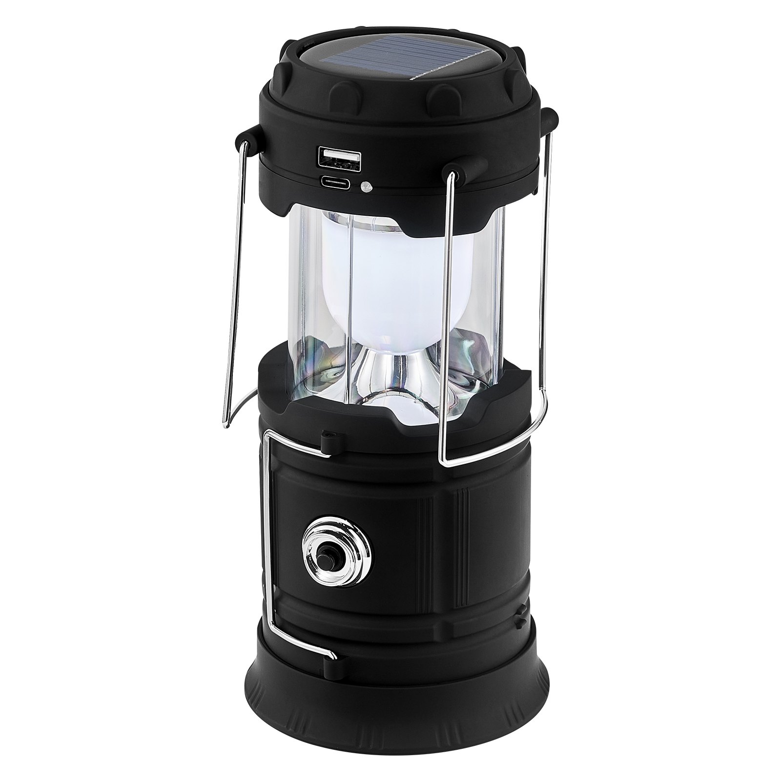 VEVOR LED Camping Lanterns, 4 Pack Rechargeable Camping Flashlights, Solar & USB Charging, Portable Collapsible, Bulit to Last Lights, As Power Bank, for Hiking, Hurricane Emergency, Outrages, Fishing