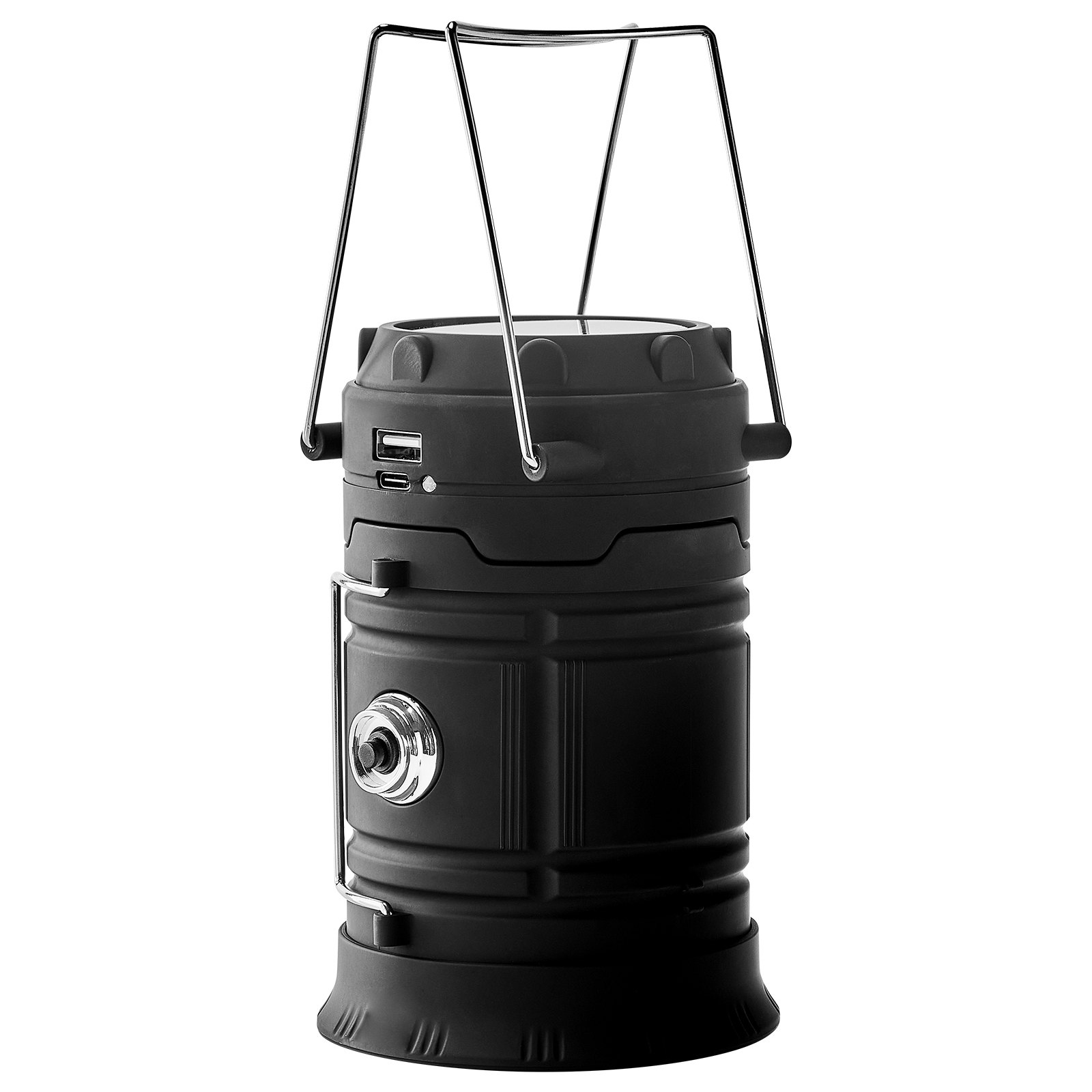 VEVOR LED Camping Lanterns, 4 Pack Rechargeable Camping Flashlights, Solar & USB Charging, Portable Collapsible, Bulit to Last Lights, As Power Bank, for Hiking, Hurricane Emergency, Outrages, Fishing
