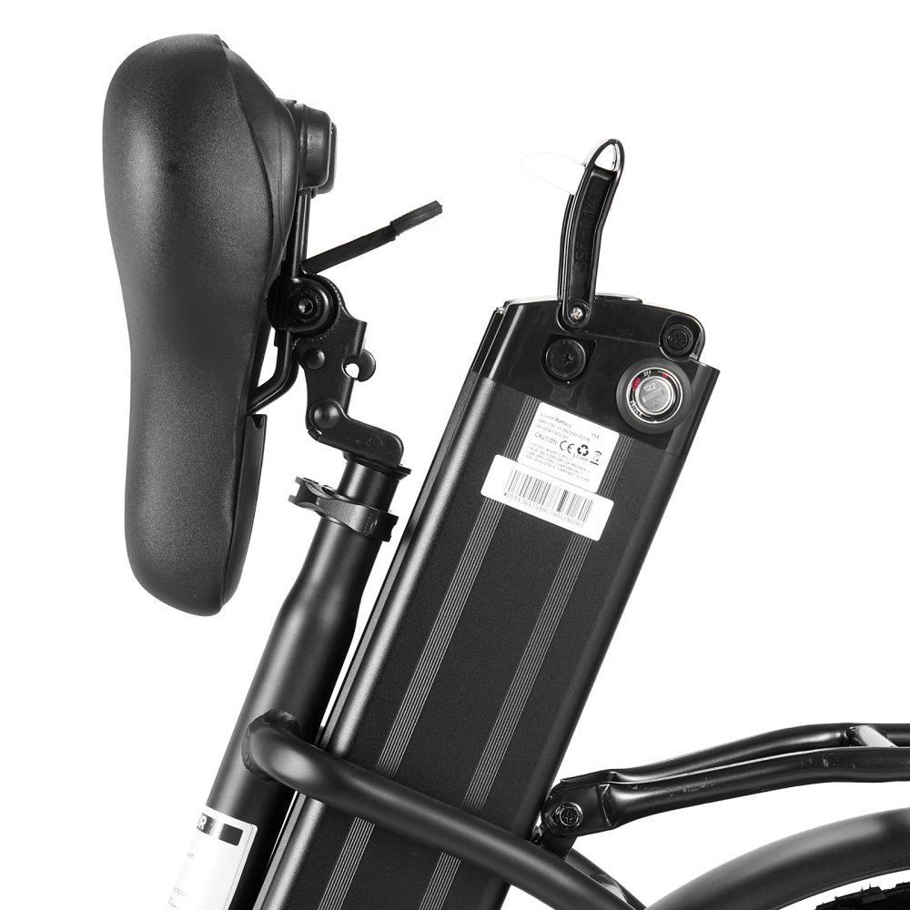 VEVOR Electric Bike, 250W Folding Electric Bicycle for Adults with 25Ah Large Removable Battery, 36V 25 km/h Brushless Motor, Up to 70 km Max Range, Pneumatic Fat Tire 7-Speed Gear Ebike for Commute
