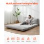 Folding Sofa Bed Foldable Couch Bed with Washable Cover Dark Grey (Full)