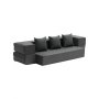 Folding Sofa Bed 3-in-1 Foldable Couch Bed with 3 Pillows Dark Grey Twin