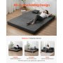 Folding Sofa Bed 3-in-1 Foldable Couch Bed with 2 Pillows Dark Grey Queen