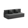 Folding Sofa Bed 3-in-1 Foldable Couch Bed with 2 Pillows Dark Grey Queen