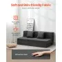 VEVOR Folding Sofa Bed, 3-in-1 Foldable Couch Bed with 2 Pillows and Washable Cover, 25D High Density Memory Foam Convertible Sleeper Chair Bed, Futon Couch for Living Room, Bedroom, Dark Grey(Queen)