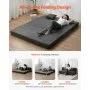 VEVOR Folding Sofa Bed, 3-in-1 Foldable Couch Bed with 2 Pillows and Washable Cover, 25D High Density Memory Foam Convertible Sleeper Chair Bed, Futon Couch for Living Room, Bedroom, Dark Grey(Queen)