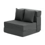 VEVOR Folding Sofa Bed, 3-in-1 Foldable Couch Bed with 2 Pillows and Washable Cover, 25D High Density Memory Foam Convertible Sleeper Chair Bed, Futon Couch for Living Room, Bedroom, Dark Grey(Single)
