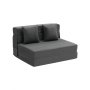 Folding Sofa Bed 3-in-1 Foldable Couch Bed with 2 Pillows Dark Grey Twin