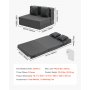 VEVOR Folding Sofa Bed, 3-in-1 Foldable Couch Bed with 2 Pillows and Washable Cover, 25D High Density Memory Foam Convertible Sleeper Chair Bed, Futon Couch for Living Room, Bedroom, Dark Grey(Twin)