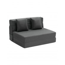 VEVOR Folding Sofa Bed 3-in-1 Foldable Couch Bed with 2 Pillows Dark Grey Twin