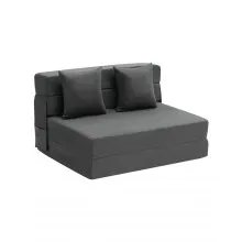 VEVOR Folding Sofa Bed, 3-in-1 Foldable Couch Bed with 2 Pillows and Washable Cover, 25D High Density Memory Foam Convertible Sleeper Chair Bed, Futon Couch for Living Room, Bedroom, Dark Grey(Twin)