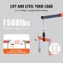 VEVOR hydraulic engine hoist 2-in-1 design, 1500lb professional leveler, 2.5in handle for less effort.