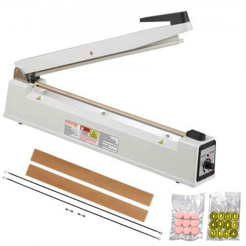 VEVOR Impulse Sealer 16 inch, Manual Heat Sealing Machine with Adjustable Heating Mode, Aluminum Shrink Wrap Bag Sealers for Plastic Mylar PE PP Bags, Portable Poly Bag Sealer with Extra Replace Kit