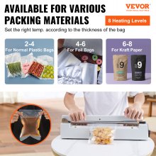 VEVOR Impulse Sealer 16 inch, Manual Heat Sealing Machine with Adjustable Heating Mode, Aluminum Shrink Wrap Bag Sealers for Plastic Mylar PE PP Bags, Portable Poly Bag Sealer with Extra Replace Kit