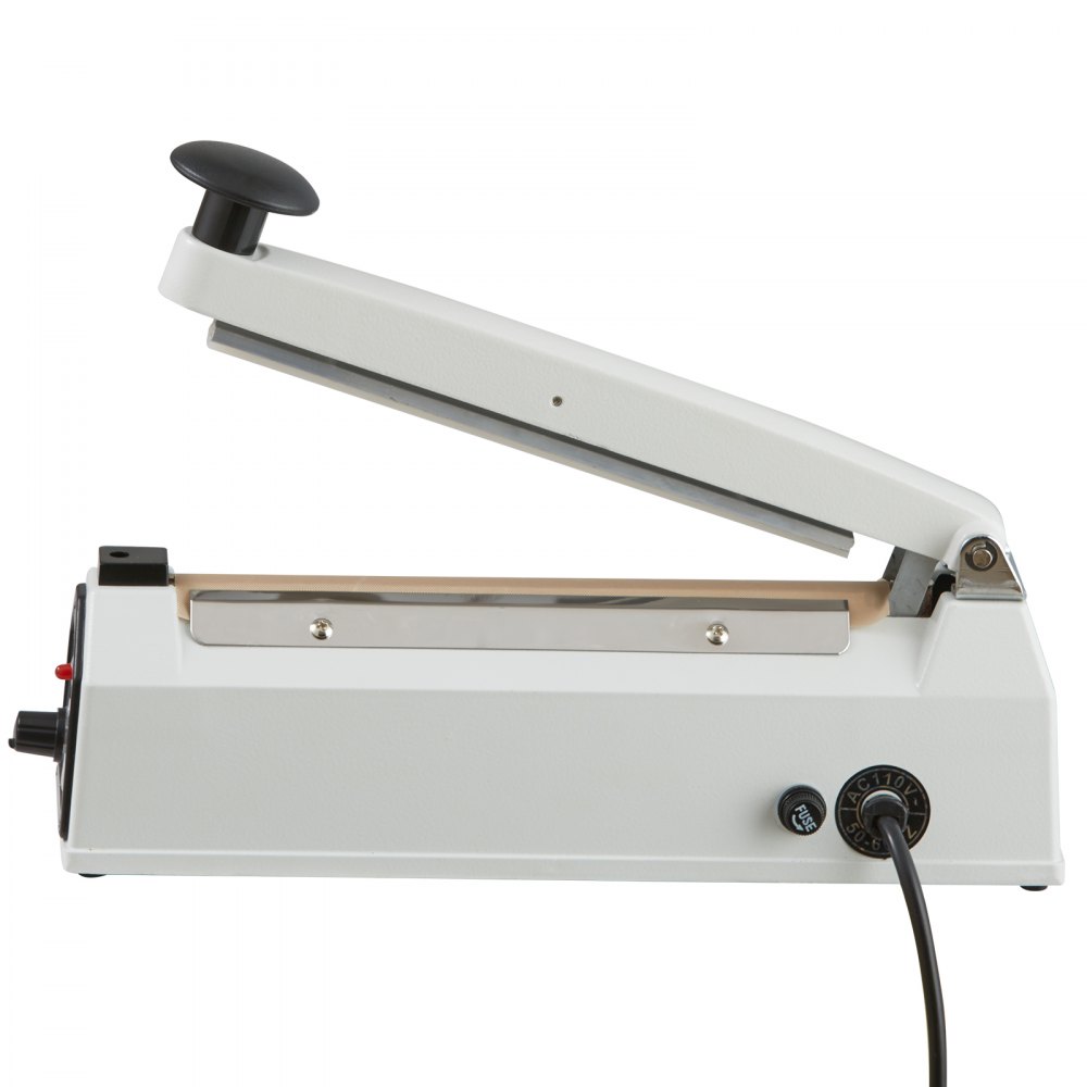 Selladora de impulsos VEVOR de 8 pulgadas, máquina de sellado térmico manual con modo de calentamiento ajustable, selladora de bolsas de aluminio retráctil para bolsas de plástico Mylar, PE, PP, selladora portátil de bolsas de polietileno con kit de reemplazo adicional