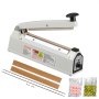 VEVOR Impulse Sealer 8 inch, Manual Heat Sealing Machine with Adjustable Heating Mode, Aluminum Shrink Wrap Bag Sealers for Plastic Mylar PE PP Bags, Portable Poly Bag Sealer with Extra Replace Kit