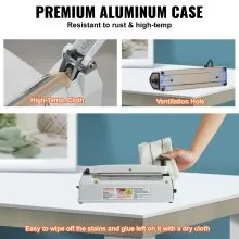 VEVOR Impulse Sealer 8 inch, Manual Heat Sealing Machine with Adjustable Heating Mode, Aluminum Shrink Wrap Bag Sealers for Plastic Mylar PE PP Bags, Portable Poly Bag Sealer with Extra Replace Kit