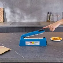 VEVOR Impulse Sealer 8 inch, Manual Heat Seal Machine with Adjustable Heating Mode, ABS Shrink Wrap Bag Sealers for Plastic Mylar PE PP Bags, Portable Poly Bag Sealing Machine with Extra Replace Kit